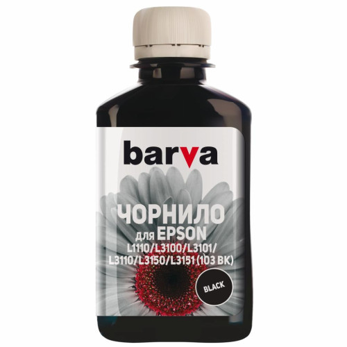 Чорнило Barva EPSON L1110/L3100 (103) 180мл BLACK (E103-695)