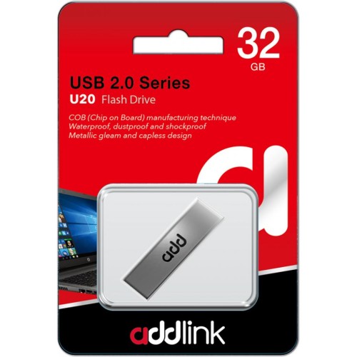 USB флеш накопичувач AddLink 32GB U20 Titanium USB 2.0 (ad32GBU20T2)