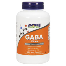 Амінокислота Now Foods GABA (гамма-аміномасляна кислота) 500мг, 200 гелевих капс (NOW-00088)