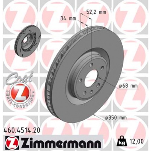 Гальмівний диск ZIMMERMANN 460.4514.20