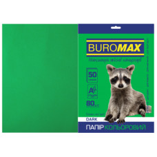 Папір Buromax А4, 80g, DARK green, 50sh (BM.2721450-04)