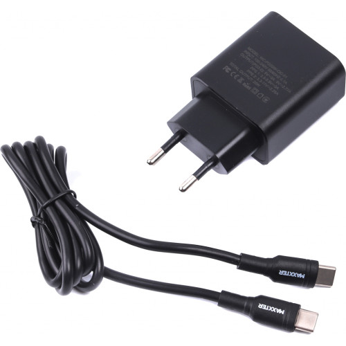 Зарядний пристрій Maxxter 1 USB Type-C + cable Type-C to Type-C (WC-PD25W-CtC-01)