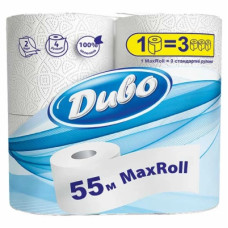 Туалетний папір Диво Max Roll білий 55 м 2 шари 4 рулони (4820003835708)