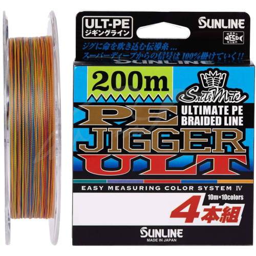 Шнур Sunline PE-Jigger ULT 200m 1.2/0.185mm 20lb/9.2kg Multi Color (1658.10.35)