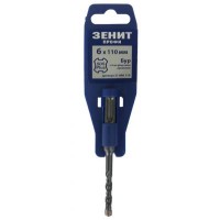 Бур Зенит SDS-Plus 6х110мм з 4-ма ріжучими кромками (21006110)