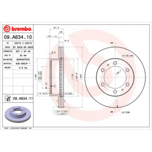 Гальмівний диск Brembo 09.A634.10