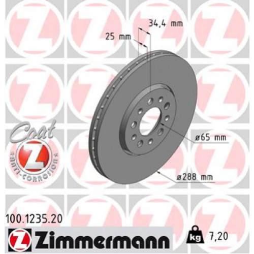 Гальмівний диск ZIMMERMANN 100.1235.20