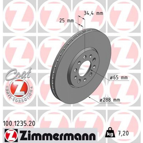 Гальмівний диск ZIMMERMANN 100.1235.20