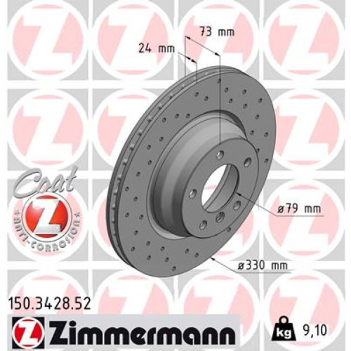 Гальмівний диск ZIMMERMANN 150.3428.52