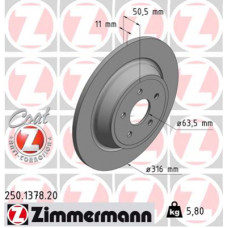 Гальмівний диск ZIMMERMANN 250.1378.20