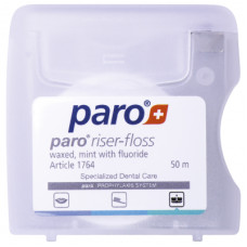 Зубна нитка Paro Swiss riser-floss вощена з м'ятою і фторидом 50 м (7610458017647)
