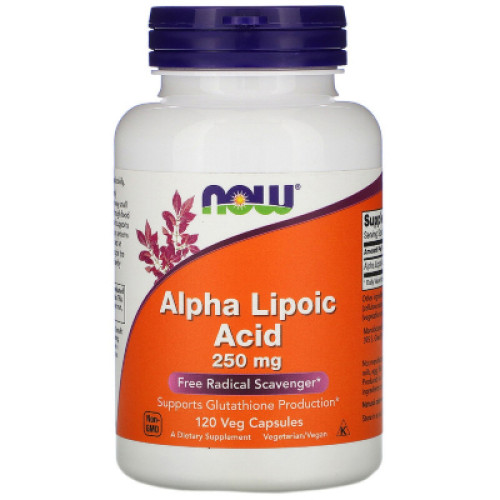 Антиоксидант Now Foods Альфа-ліпоєва кислота 250 мг, Alpha Lipoic Acid, 120 капсул (NOW-03043)