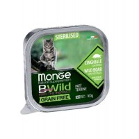 Паштет для котів Monge BWild Grain Free Wet Wild Boar Sterilised Cat 100 г (8009470012904)