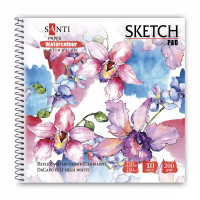 Альбом для малювання Santi для акварелі Flowers, 210х210 мм, 10 аркушів (130494)
