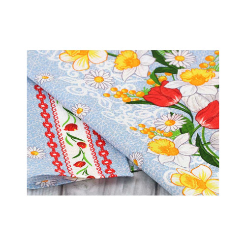 Рушник Руно вафельний набивний Весняні квіти -2, 45х80 см (202.15_Весняні квіти_2)
