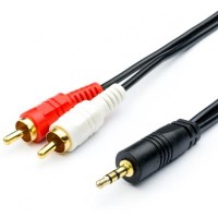 Кабель мультимедійний mini-jack(M) - > 2 RCA (M) 0.8m Atcom (10810)