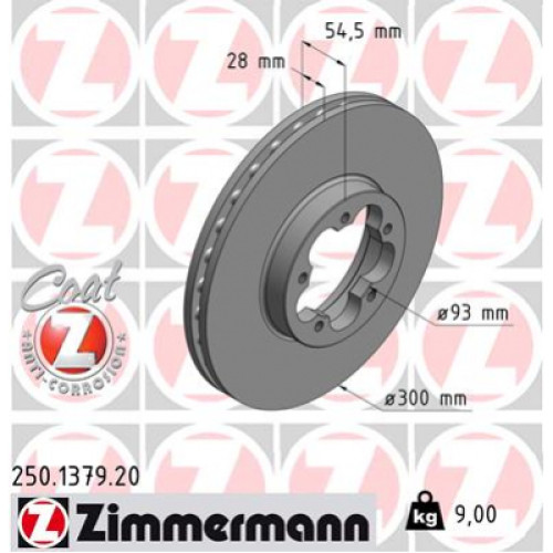 Гальмівний диск ZIMMERMANN 250.1379.20