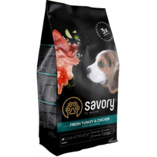 Сухий корм для собак Savory Puppy rich in Fresh Turkey and Chicken 3 кг (4820232630297)