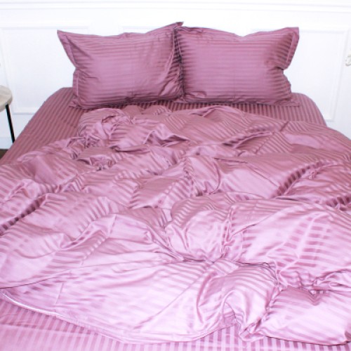 Підковдра MirSon Satin Stripe 30-0008 Smoky Pink 200х220 см (2200005250457)