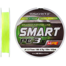 Шнур Favorite Smart PE 3x 150м 1.0/0.171mm 19lb/8.7kg Fl.Yellow (1693.10.58)