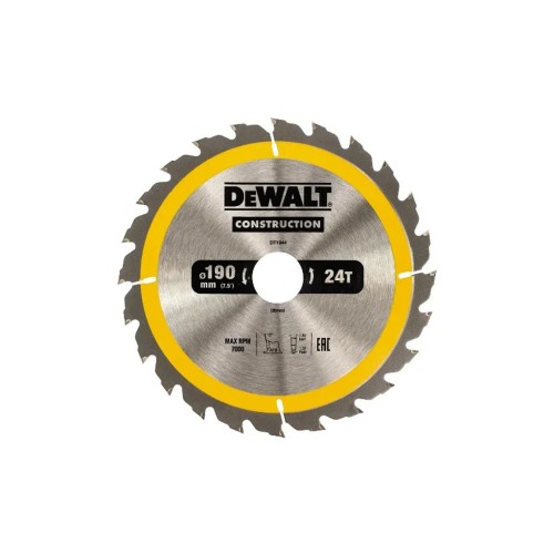 Диск пильний DeWALT CONSTRUCTION 190х30 мм, 24z (ATB), 16 градусів (DT1944)