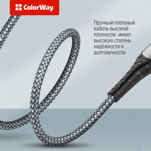 Дата кабель USB Type-C to Lightning 1.0m ColorWay (CW-CBPDCL033-GR)