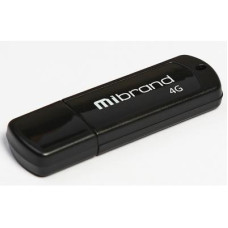 USB флеш накопичувач Mibrand 4GB Grizzly Black USB 2.0 (MI2.0/GR4P3B)