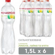 Мінеральна вода Моршинська з ароматом Лимон-Лайм-М'ята 1.5 газ пет (4820017002400)