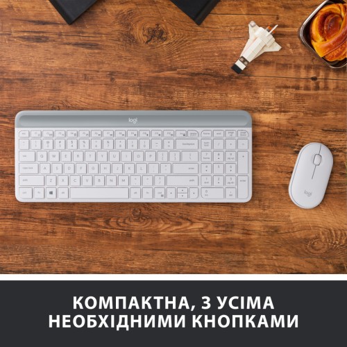 Комплект Logitech MK470 Slim Wireless UA Off-White (920-009205)