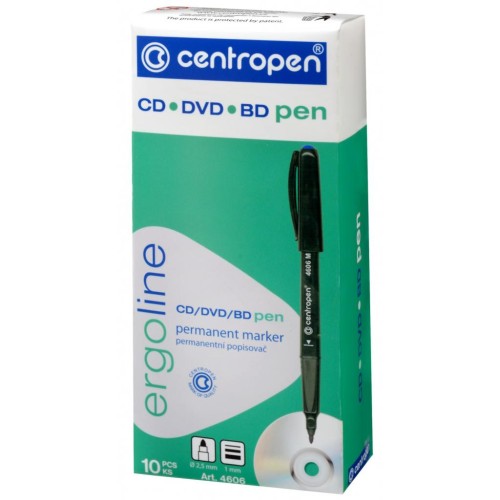 Маркер Centropen CD-Pen 4606 ergoline, 1 мм green (4606/04)