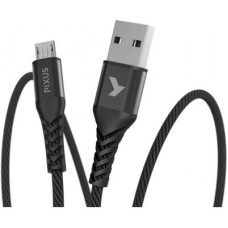Дата кабель USB 2.0 AM to Micro 5P 1.0m Flex Black Pixus (4897058530896)