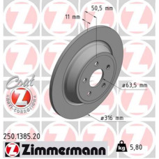 Гальмівний диск ZIMMERMANN 250.1385.20