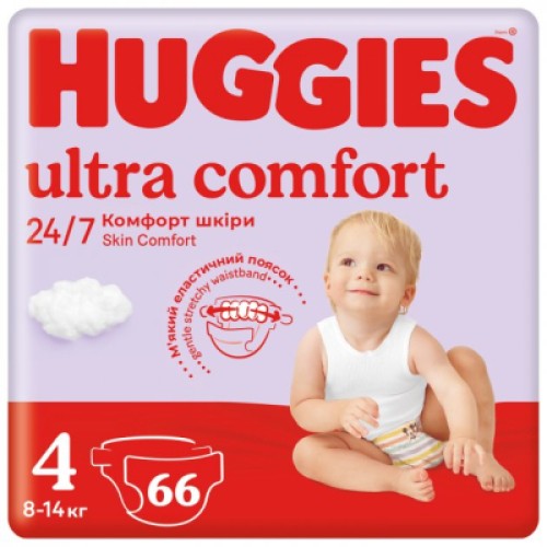 Підгузок Huggies Ultra Comfort 4 ( 7-18 кг) Mega для хлопчиків 66 шт (5029053548777)