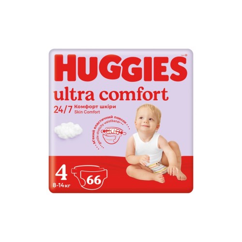 Підгузок Huggies Ultra Comfort 4 ( 7-18 кг) Mega для хлопчиків 66 шт (5029053548777)