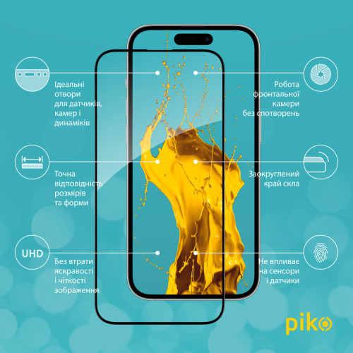 Скло захисне Piko Full Glue Apple iPhone 14 Pro (1283126541889)