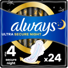 Гігієнічні прокладки Always Ultra Secure Night (Розмір 4) 24 шт. (8006540093764)