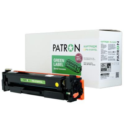 Картридж Patron HP CLJ CF412A, для Pro M452/M477 Yellow, GREEN Label (PN-410AYGL)