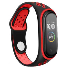 Ремінець до фітнес браслета BeCover Nike Style для Xiaomi Mi Smart Band 5 Black-Red (705153)