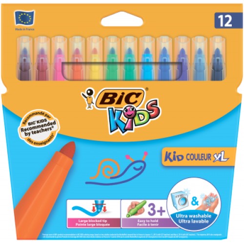 Фломастери Bic Kid Coleour XL, 12 кольорів (bc8289662)