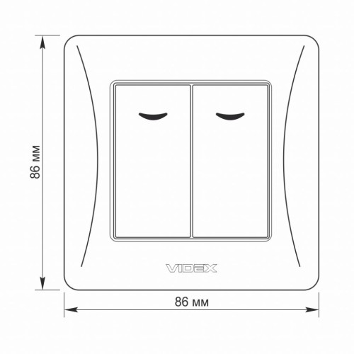 Вимикач Videx BINERA 2кл з підсвічуванням кремовий (VF-BNSW2L-CR)