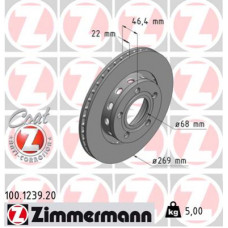 Гальмівний диск ZIMMERMANN 100.1239.20