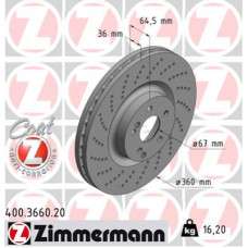 Гальмівний диск ZIMMERMANN 400.3660.20