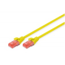 Патч-корд 1м, CAT 6 UTP, AWG 26/7, Cu, LSZH, yellow Digitus (DK-1617-010/Y)