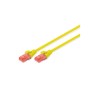 Патч-корд 1м, CAT 6 UTP, AWG 26/7, Cu, LSZH, yellow Digitus (DK-1617-010/Y)