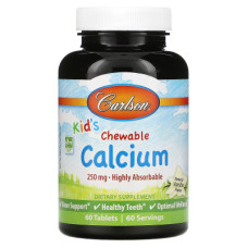 Мінерали Carlson Кальцій Дитячий, смак ванілі, Kid's, Chewable Calcium, 60 жу (CAR-05083)