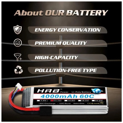 Акумулятор для дрона HRB Lipo 3s 11.1V 4000mAh 60C Battery (Weight under 300g) (HR-4000MAH-3S-60C)