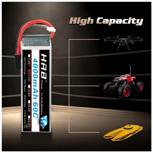 Акумулятор для дрона HRB Lipo 3s 11.1V 4000mAh 60C Battery (Weight under 300g) (HR-4000MAH-3S-60C)