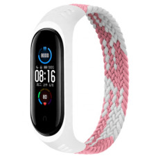 Ремінець до фітнес браслета BeCover Elastic Nylon Style для Xiaomi Mi Smart Band 5/6 (Size L) Pink-White (706164)