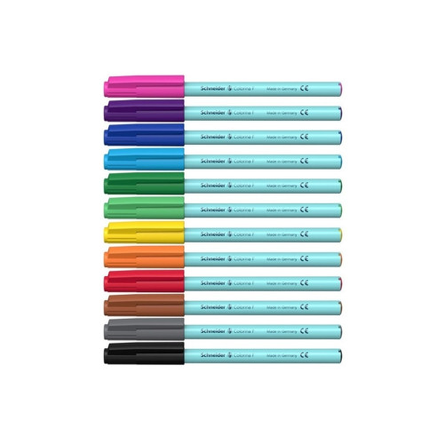 Фломастери Schneider COLORINA F (лінія 1 мм), 12 кольорів (S193091)