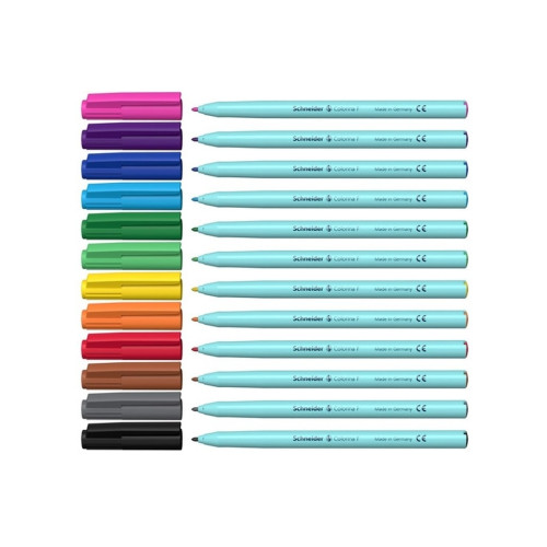 Фломастери Schneider COLORINA F (лінія 1 мм), 12 кольорів (S193091)